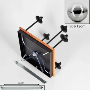 hofstein Plafonnier - Verre 12 cm Chehalis Écru, Noir, 5 lumières* Lampes Modernes