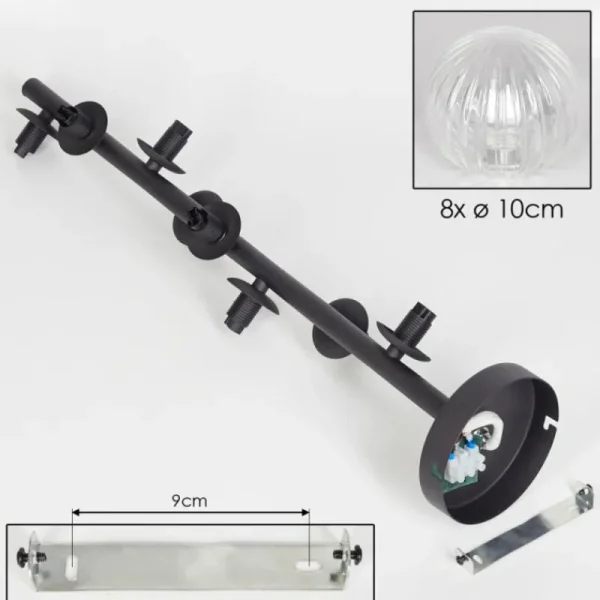 hofstein Plafonnier - Verre 10 cm Chehalis Clair, 8 lumières* Lampes Modernes