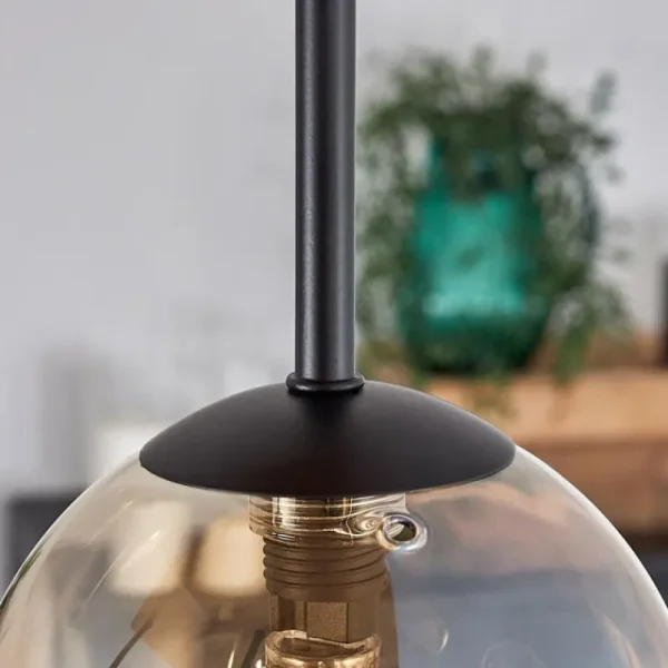 hofstein Plafonnier - Verre 12 cm Chehalis Écru, Noir, 5 lumières* Lampes Modernes