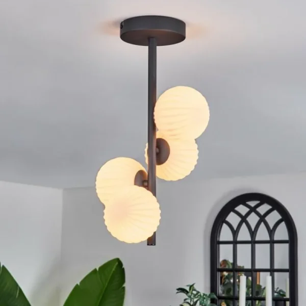 hofstein Plafonnier - Verre 10 cm Chehalis Blanc, 4 lumières* Lampes Modernes