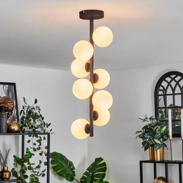 hofstein Plafonnier - Verre 10 cm Chehalis Blanc, 8 lumières* Lampes Modernes