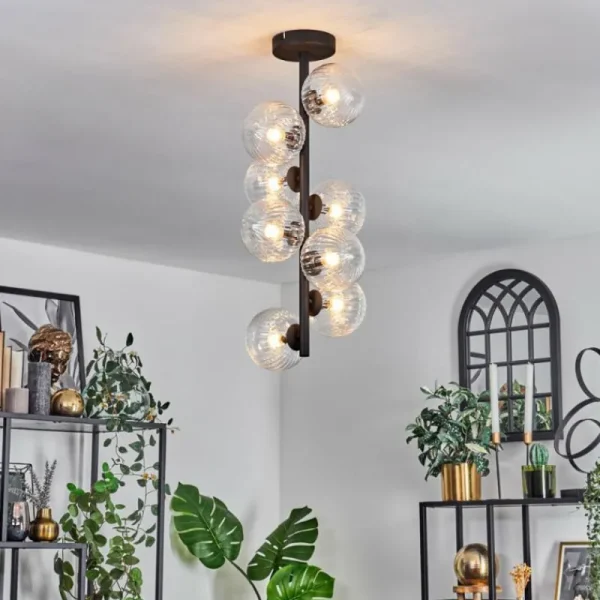 hofstein Plafonnier - Verre 12 cm Chehalis Clair, 8 lumières* Lampes Modernes