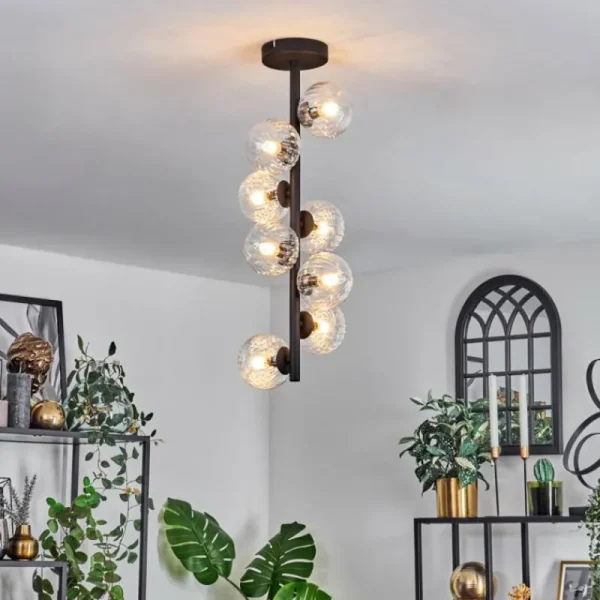 hofstein Plafonnier - Verre 10 cm Chehalis Clair, 8 lumières* Lampes Modernes