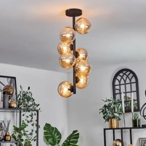 hofstein Plafonnier - Verre 12 cm Chehalis Ambre, 8 lumières* Lampes Modernes