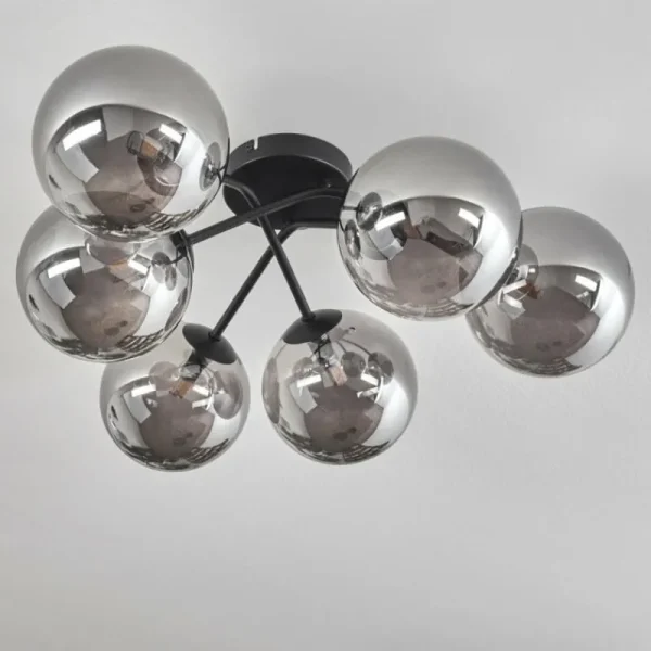 hofstein Plafonnier - Verre 15 cm Chehalis Fumé, 6 lumières* Lampes Modernes