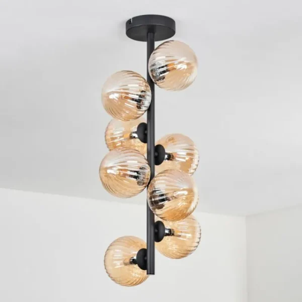 hofstein Plafonnier - Verre 12 cm Chehalis Ambre, 8 lumières* Lampes Modernes