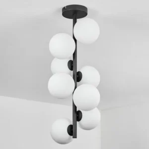 hofstein Plafonnier - Verre 12 cm Chehalis Blanc, 8 lumières* Lampes En Verre