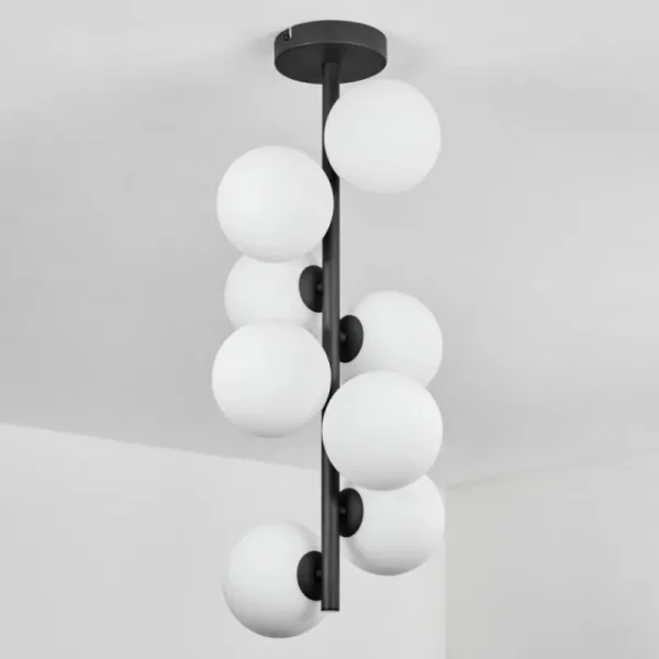 hofstein Plafonnier - Verre 12 cm Chehalis Blanc, 8 lumières* Lampes En Verre