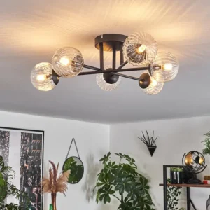 hofstein Plafonnier - Verre 10 cm Chehalis Clair, 6 lumières* Lampes Modernes