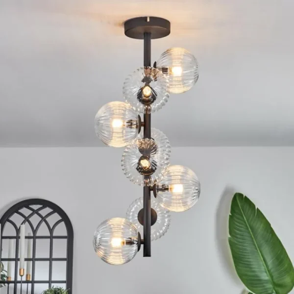 hofstein Plafonnier - Verre 12 cm Chehalis Clair, 8 lumières* Lampes Modernes