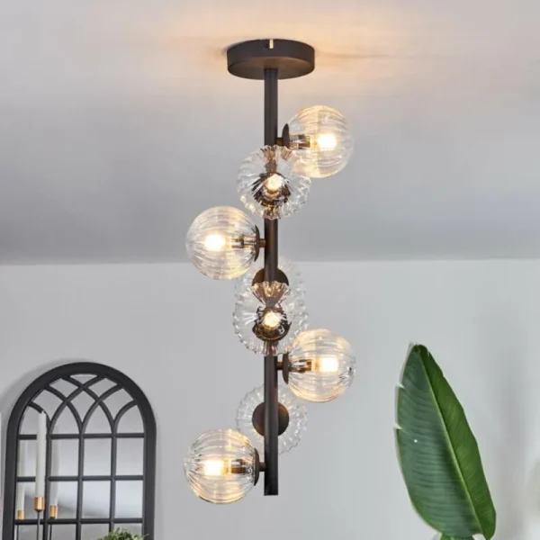 hofstein Plafonnier - Verre 10 cm Chehalis Clair, 8 lumières* Lampes Modernes