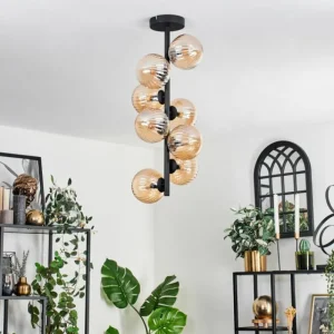 hofstein Plafonnier - Verre 12 cm Chehalis Ambre, 8 lumières* Lampes Modernes