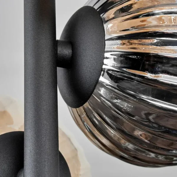 hofstein Plafonnier - Verre 10 cm,12 cm Chehalis Ambre, Fumé, 4 lumières* Lampes Modernes