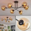 hofstein Plafonnier - Verre 15 cm Gastor Ambre, 6 lumières* Lampes En Verre