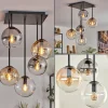 hofstein Plafonnier - Verre 15 cm Gastor Ambre, Clair, Fumé, 5 lumières* Lampes Modernes