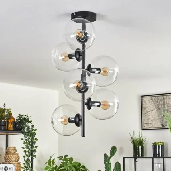 hofstein Plafonnier - Verre 15 cm Gastor Clair, 6 lumières* Lampes En Verre