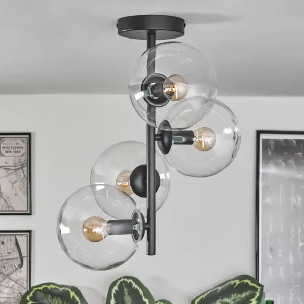 hofstein Plafonnier - Verre 15 cm Gastor Clair, 4 lumières* Lampes En Verre