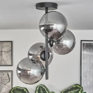 hofstein Plafonnier - Verre 15 cm Gastor Fumé, 4 lumières* Lampes Modernes