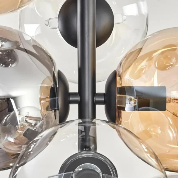 hofstein Plafonnier - Verre 15 cm Gastor Ambre, Clair, Fumé, 8 lumières* Lampes Modernes