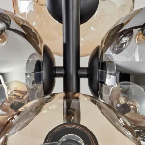 hofstein Plafonnier - Verre 15 cm Gastor Ambre, Clair, Fumé, 8 lumières* Lampes Modernes