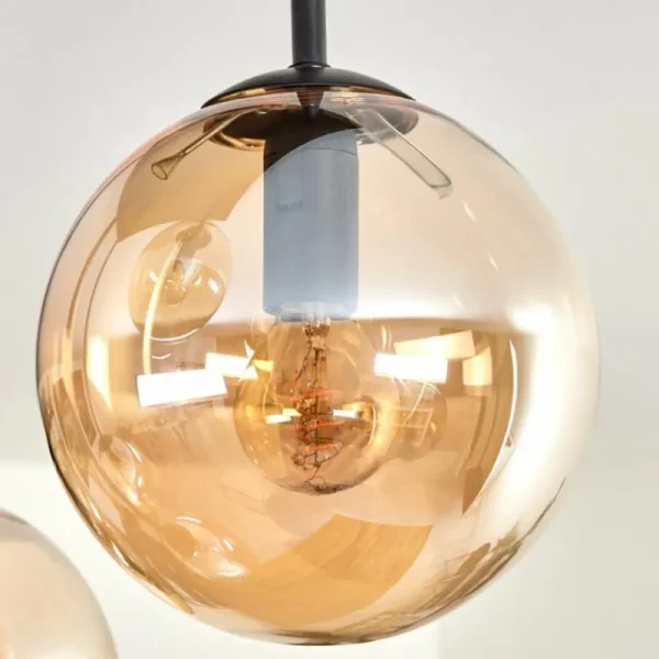 hofstein Plafonnier - Verre 15 cm Gastor Ambre, 5 lumières* Lampes En Verre