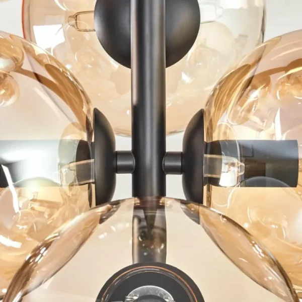 hofstein Plafonnier - Verre 15 cm Gastor Ambre, Clair, 8 lumières* Lampes En Verre
