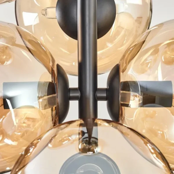 hofstein Plafonnier - Verre 15 cm Gastor Ambre, 8 lumières* Lampes En Verre