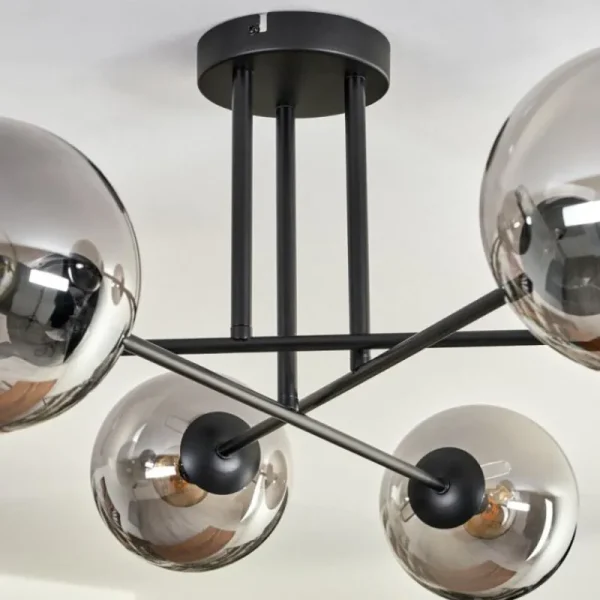 hofstein Plafonnier - Verre 15 cm Gastor Fumé, 6 lumières* Lampes Modernes