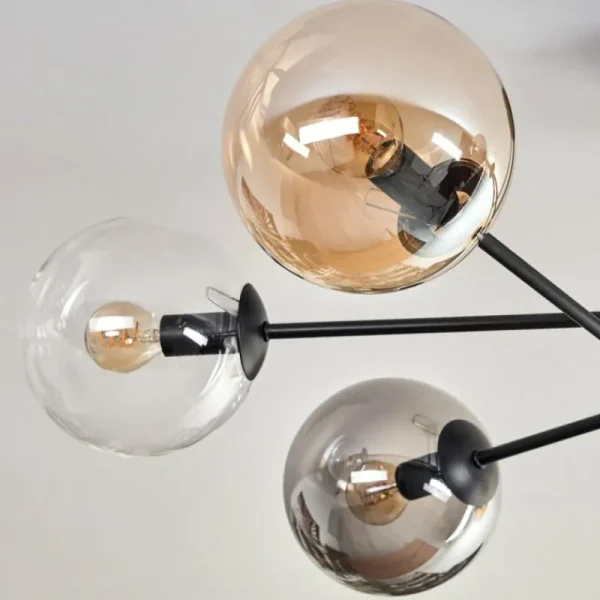 hofstein Plafonnier - Verre 15 cm Gastor Ambre, Clair, Fumé, 6 lumières* Lampes Modernes