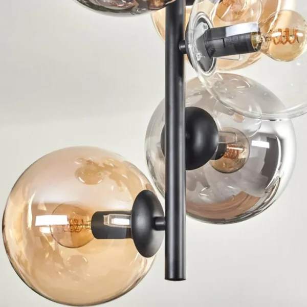 hofstein Plafonnier - Verre 15 cm Gastor Ambre, Clair, Fumé, 8 lumières* Lampes Modernes