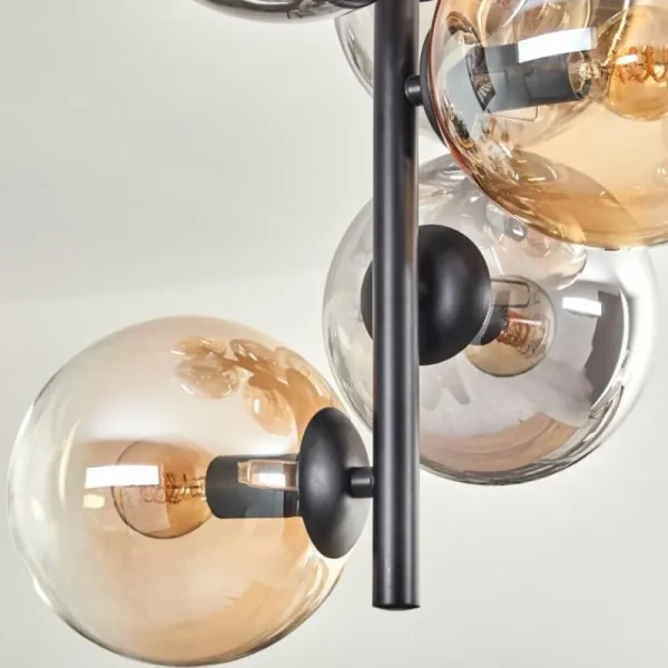 hofstein Plafonnier - Verre 15 cm Gastor Ambre, Clair, Fumé, 8 lumières* Lampes Modernes