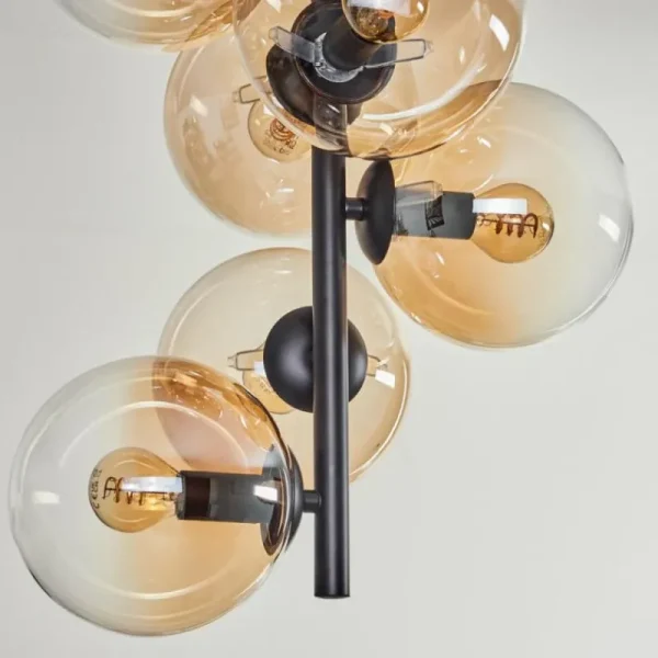 hofstein Plafonnier - Verre 15 cm Gastor Ambre, Clair, 8 lumières* Lampes En Verre
