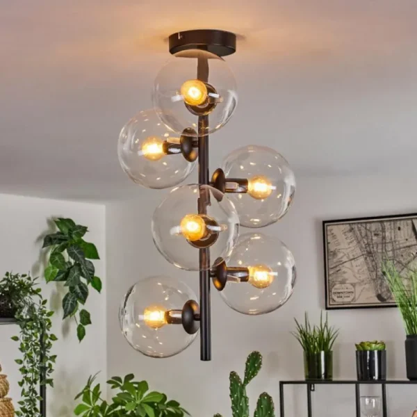 hofstein Plafonnier - Verre 15 cm Gastor Clair, 6 lumières* Lampes En Verre
