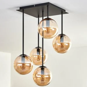 hofstein Plafonnier - Verre 15 cm Gastor Ambre, 5 lumières* Lampes En Verre