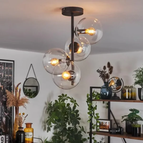 hofstein Plafonnier - Verre 15 cm Gastor Clair, 4 lumières* Lampes En Verre