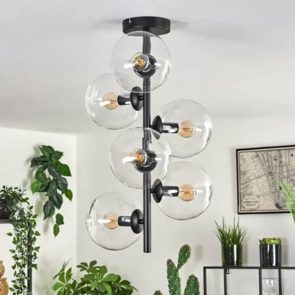 hofstein Plafonnier - Verre 15 cm Gastor Clair, 6 lumières* Lampes En Verre