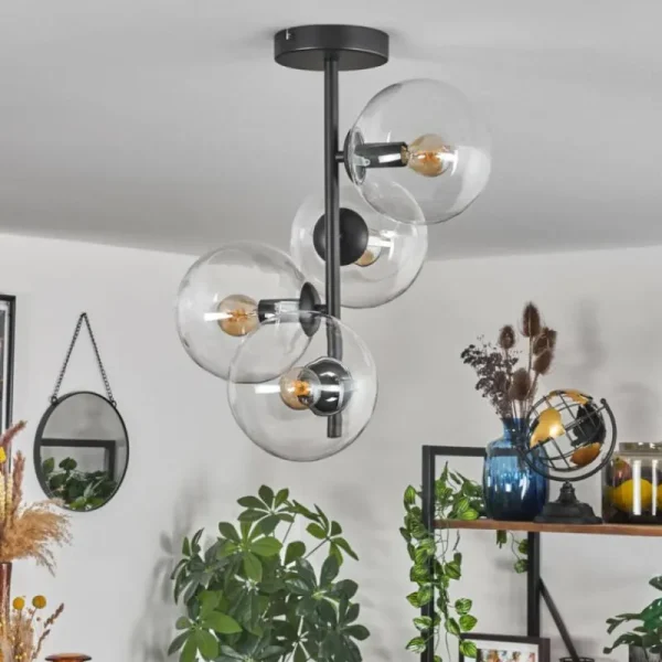 hofstein Plafonnier - Verre 15 cm Gastor Clair, 4 lumières* Lampes En Verre