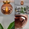 hofstein Plafonnier - Verre 20 cm Koyoto Or, Noir, 1 lumière* Lampes En Verre