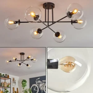 hofstein Plafonnier - Verre 15 cm Koyoto Clair, 6 lumières* Lampes En Verre