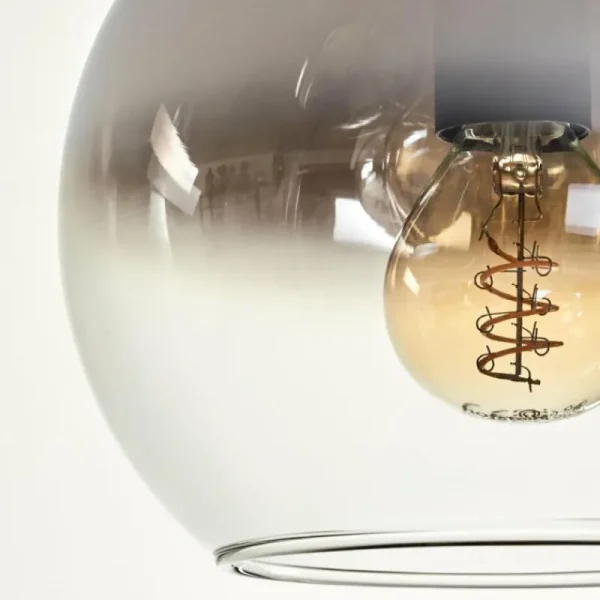 hofstein Plafonnier - Verre 15 cm Koyoto Chrome, Clair, 5 lumières* Lampes En Verre