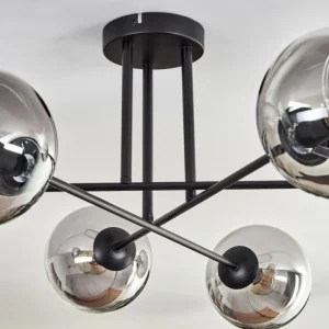 hofstein Plafonnier - Verre 15 cm Koyoto Clair, Fumé, 6 lumières* Lampes Modernes