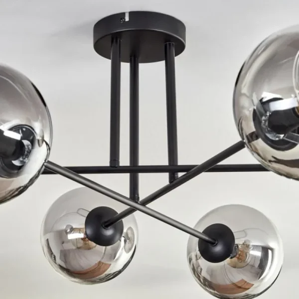 hofstein Plafonnier - Verre 15 cm Koyoto Clair, Fumé, 6 lumières* Lampes Modernes