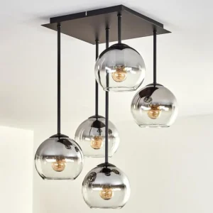 hofstein Plafonnier - Verre 15 cm Koyoto Clair, Fumé, 5 lumières* Lampes Modernes