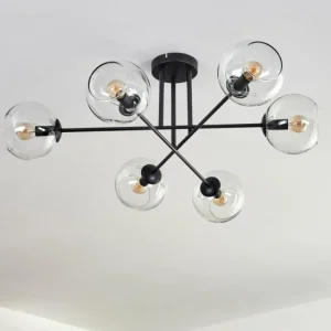 hofstein Plafonnier - Verre 15 cm Koyoto Clair, 6 lumières* Lampes En Verre