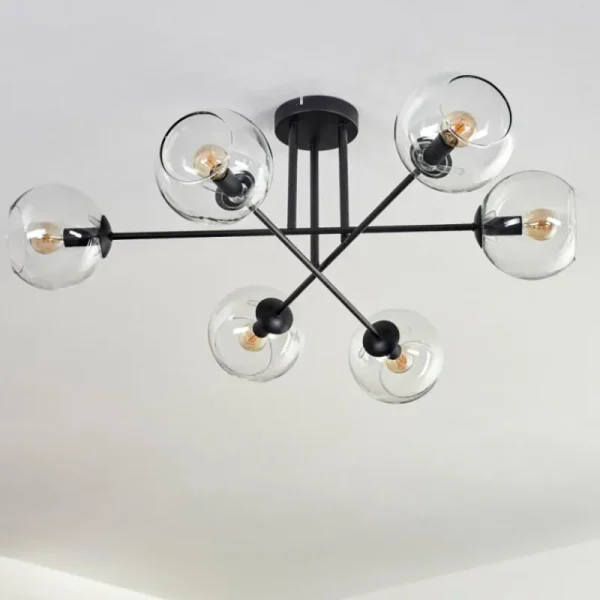 hofstein Plafonnier - Verre 15 cm Koyoto Clair, 6 lumières* Lampes En Verre