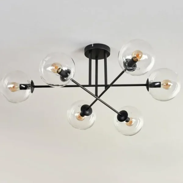 hofstein Plafonnier - Verre 15 cm Koyoto Clair, 6 lumières* Lampes En Verre