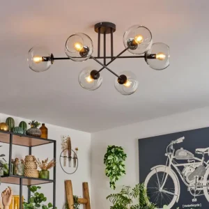 hofstein Plafonnier - Verre 15 cm Koyoto Clair, 6 lumières* Lampes En Verre