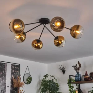 hofstein Plafonnier - Verre 15 cm Koyoto Or, Clair, 6 lumières* Lampes En Verre