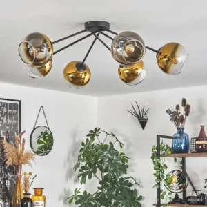 hofstein Plafonnier - Verre 15 cm Koyoto Or, Clair, 6 lumières* Lampes En Verre