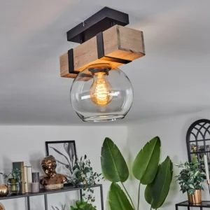 hofstein Plafonnier - Verre 15 cm Montgomery Écru, Noir, 1 lumière* Lampes Modernes